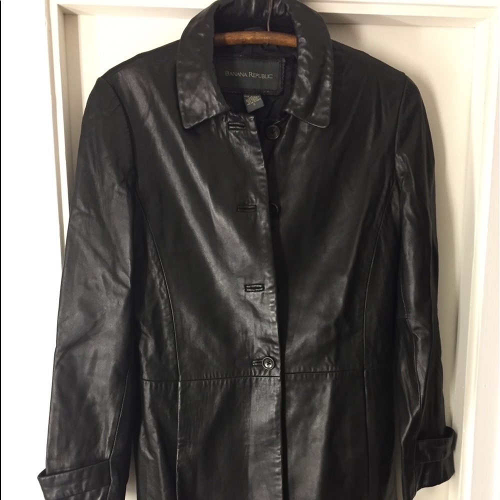 Banana Republic Leather Car Coat